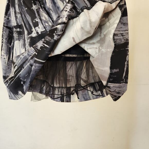 SPEECHLESS Black Gray Printed Strapless Fit and Flare Mini Dress Size 9 - Picture 8 of 11